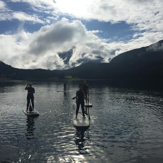 Paddle boarding. Lake St.Moritz